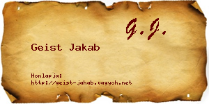 Geist Jakab névjegykártya